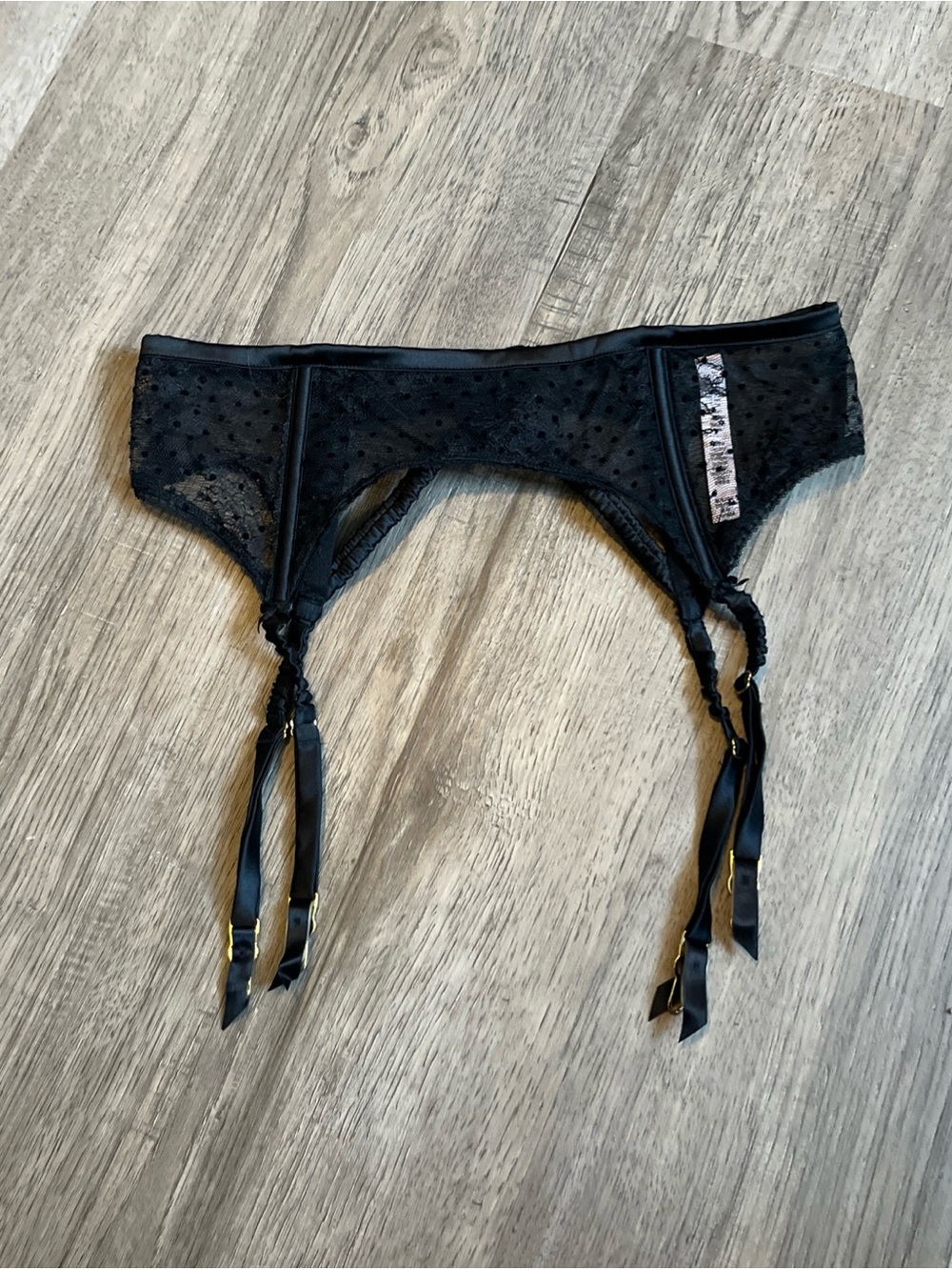 Victoria's Secret black Lace Garter Belt with Adjustable Straps